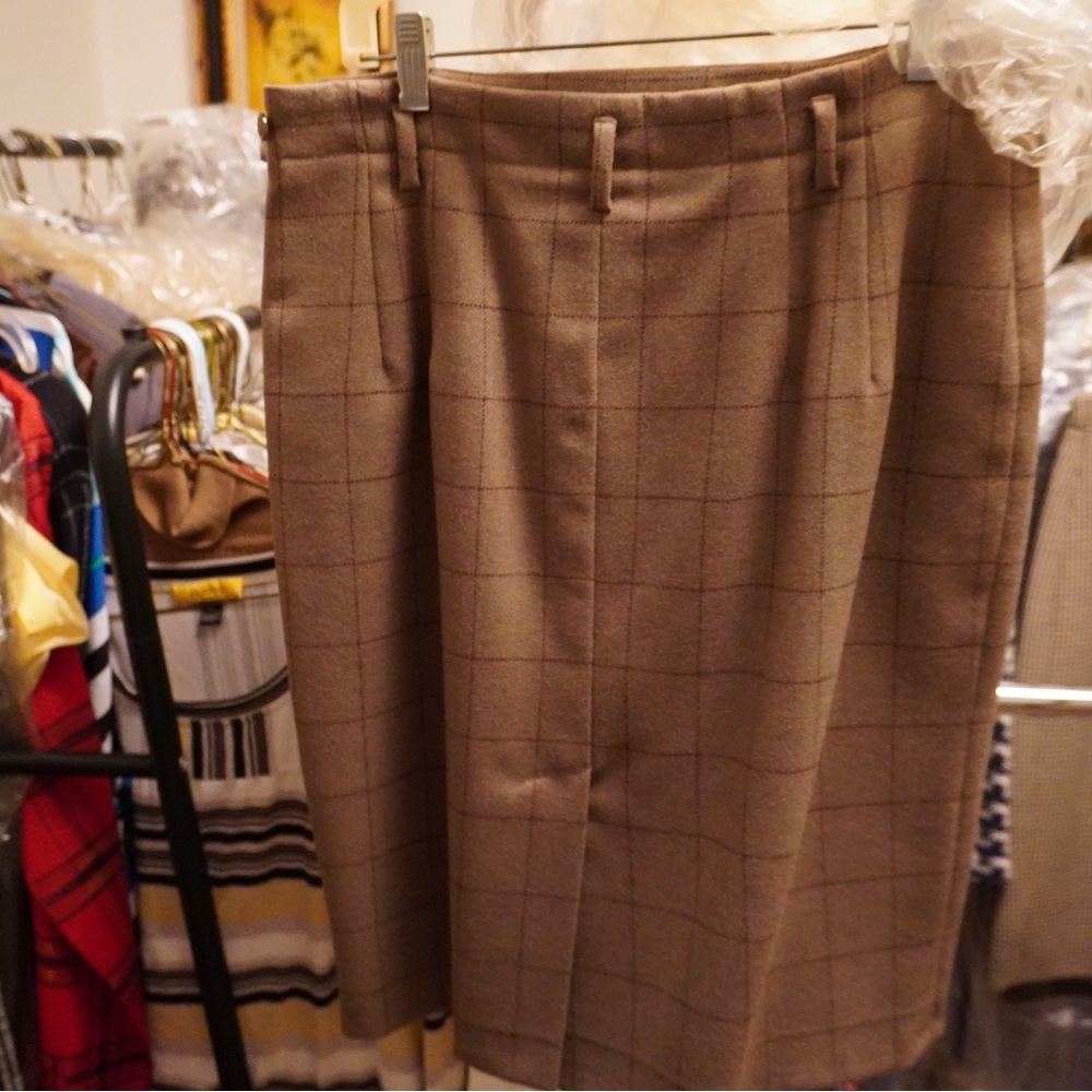 Ralph Lauren Women's Brown Checkered Skirt